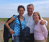 Joanna and Eamonn with Helen Shariatmadari, director of episode 3, My Family at War