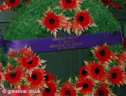 Canadian poppy wreath at the Menin Gate Memorial, Ypres, November 2005