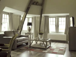 Interior of Poorthuis Belfry self-catering apartment, Ieper, Belgium.