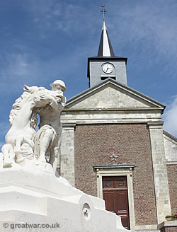 58th Division Memorial is located close to the Chipilly village church.