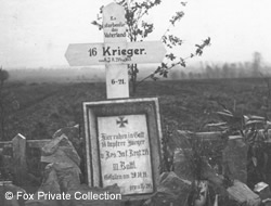 Cross marking the grave of 16 unidentified German soldiers.