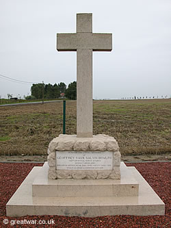 Memorial to Captain Bowlby on the Ypres Salient battlefield.