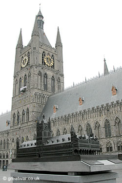 Bronze replica of the Cloth Hall in the Grote Markt, Ieper.