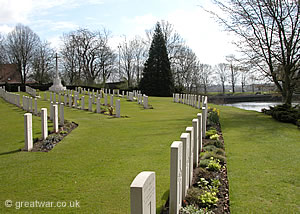 View of the Great Cross at Ramparts Cemetery.