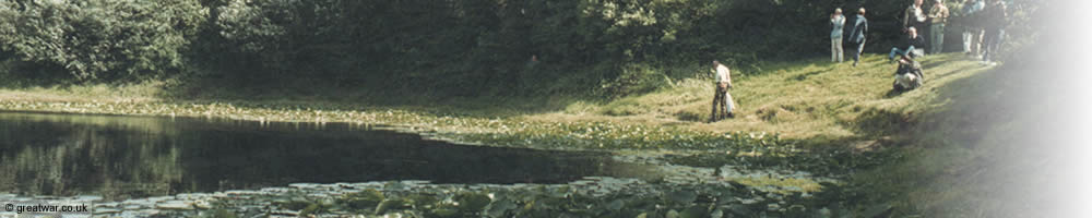 The water-filled mine crater of Spanbroekmolen Mine Memorial Site.