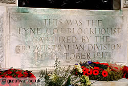 Tyne Cot cross of Sacrifice amended to read 3rd Australian Division.