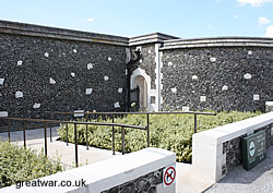 Exit from Tyne Cot cemetery and which is also the access entrance for disabled visitors.